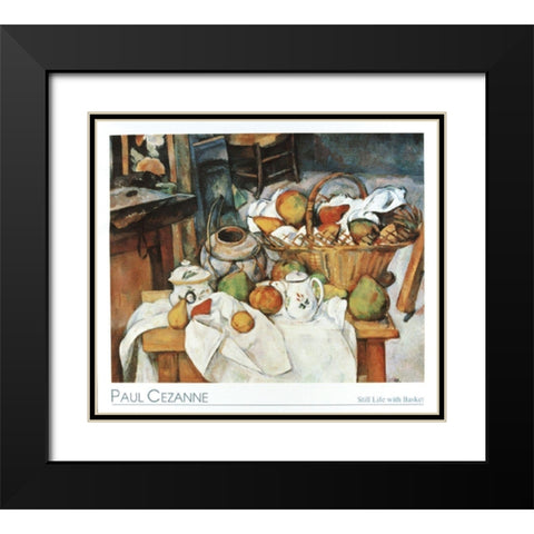 Basket Black Modern Wood Framed Art Print with Double Matting by Cezanne