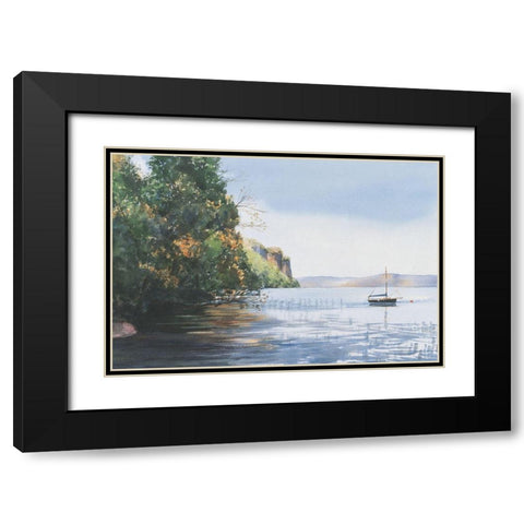 Drop Anchor Black Modern Wood Framed Art Print with Double Matting by Unknown