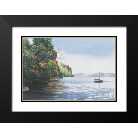 Drop Anchor Black Modern Wood Framed Art Print with Double Matting by Unknown