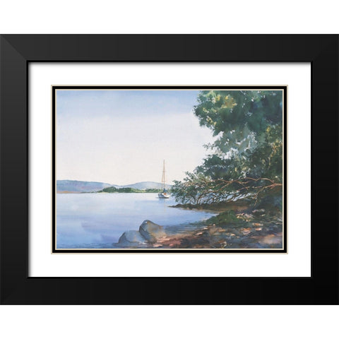 Safe Harbor Black Modern Wood Framed Art Print with Double Matting by Unknown