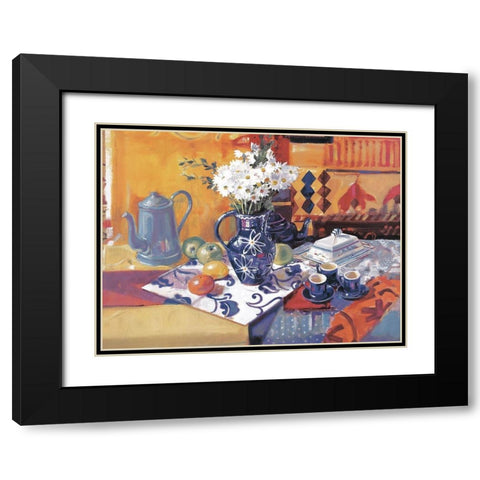 Table Cloth Black Modern Wood Framed Art Print with Double Matting by Unknown