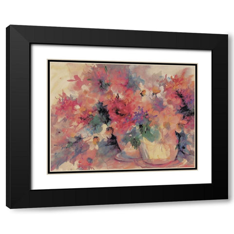 Bouquet Abstract I Black Modern Wood Framed Art Print with Double Matting by Unknown
