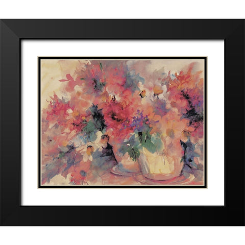 Bouquet Abstract I Black Modern Wood Framed Art Print with Double Matting by Unknown