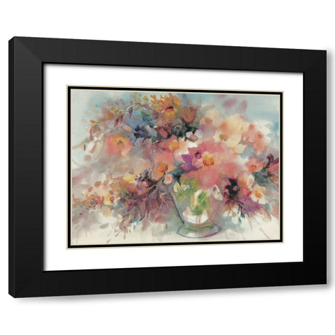 Bouquet Abstract II Black Modern Wood Framed Art Print with Double Matting by Unknown