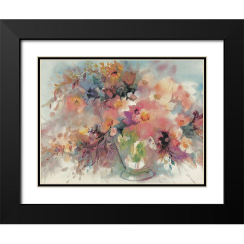 Bouquet Abstract II Black Modern Wood Framed Art Print with Double Matting by Unknown