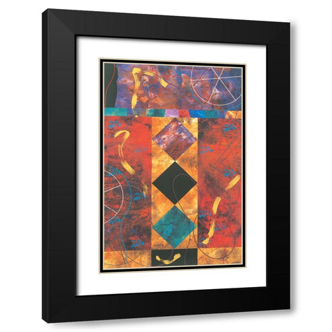 Quilt Abstract I Black Modern Wood Framed Art Print with Double Matting by Unknown