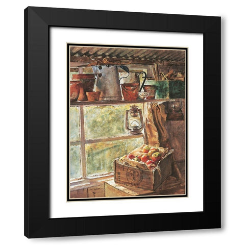 Workshop Window Black Modern Wood Framed Art Print with Double Matting by Unknown