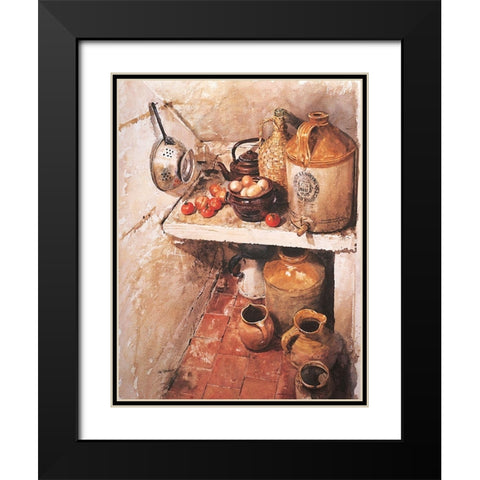 Closet of Jugs Black Modern Wood Framed Art Print with Double Matting by Unknown