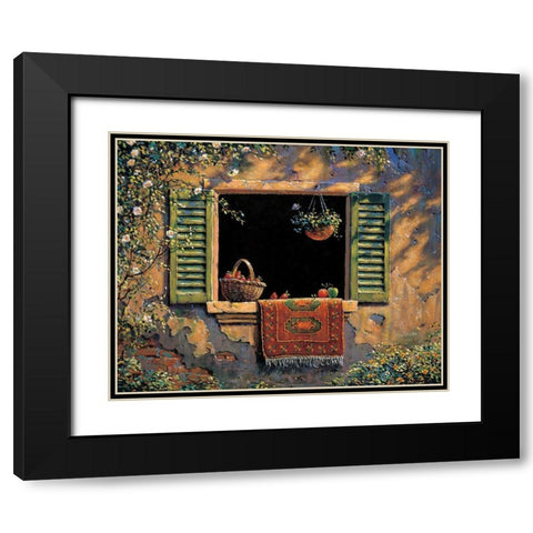 Hacienda Window Black Modern Wood Framed Art Print with Double Matting by Unknown