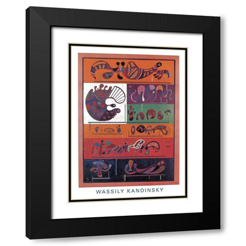 Wassily Black Modern Wood Framed Art Print with Double Matting by Kandinsky