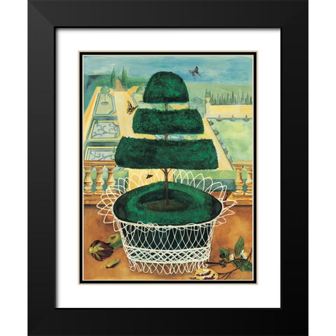 Topiary I Black Modern Wood Framed Art Print with Double Matting by Unknown