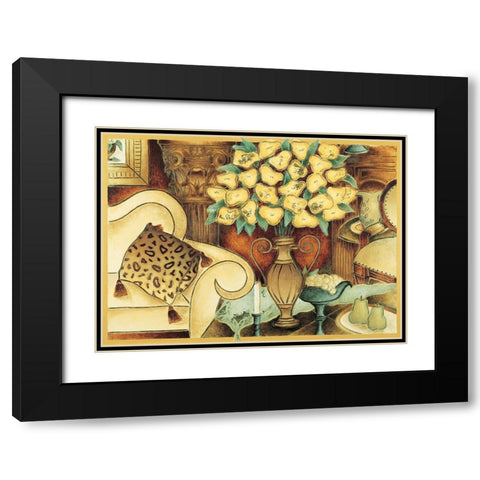 Parlor Poppies Black Modern Wood Framed Art Print with Double Matting by Unknown