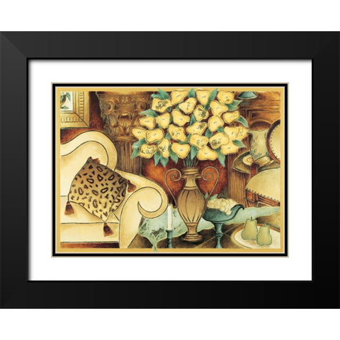 Parlor Poppies Black Modern Wood Framed Art Print with Double Matting by Unknown