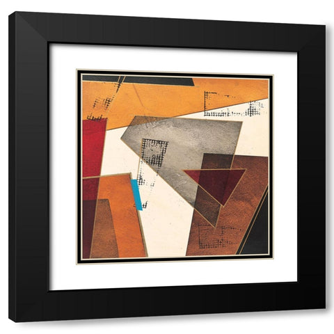 Patchwork Collage Abstract II Black Modern Wood Framed Art Print with Double Matting by Unknown