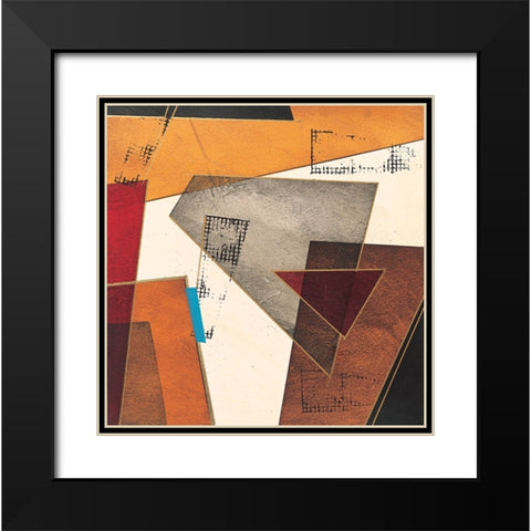 Patchwork Collage Abstract II Black Modern Wood Framed Art Print with Double Matting by Unknown