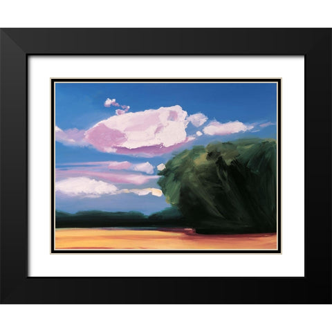 Azure Sky II Black Modern Wood Framed Art Print with Double Matting by Unknown