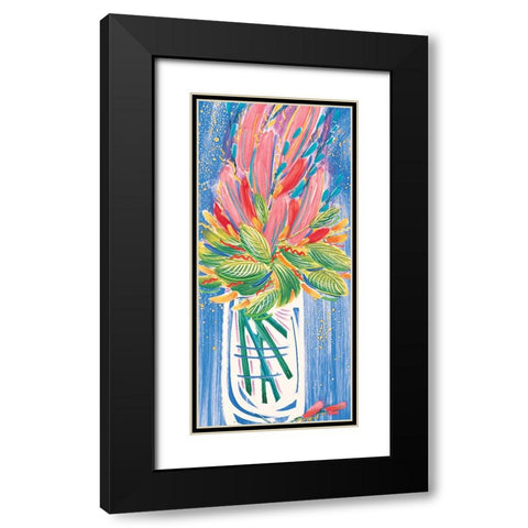 Colorful Floral I Black Modern Wood Framed Art Print with Double Matting by Unknown