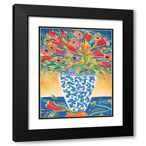 Colorful Floral II Black Modern Wood Framed Art Print with Double Matting by Unknown