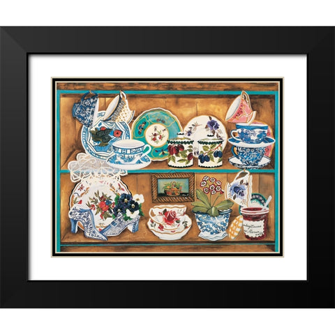 Teacups II Black Modern Wood Framed Art Print with Double Matting by Unknown