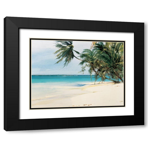 Palm Trees II Black Modern Wood Framed Art Print with Double Matting by Unknown