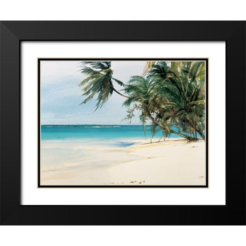 Palm Trees II Black Modern Wood Framed Art Print with Double Matting by Unknown