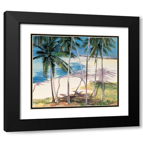 Palm Trees III Black Modern Wood Framed Art Print with Double Matting by Unknown
