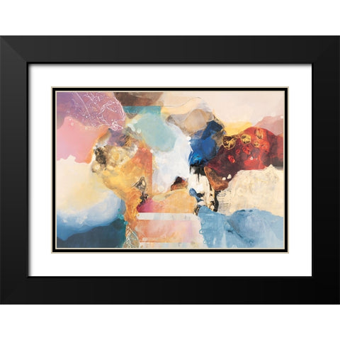 Desert Abstract II Black Modern Wood Framed Art Print with Double Matting by Unknown