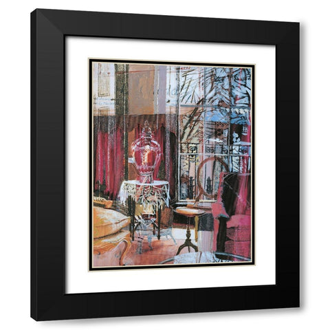 Pink Portico II Black Modern Wood Framed Art Print with Double Matting by Unknown
