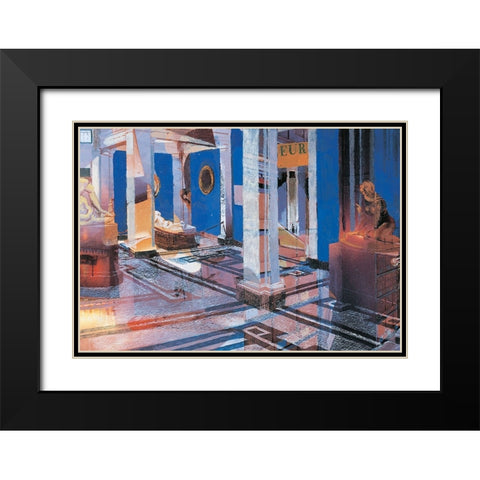 Museum Abstract Black Modern Wood Framed Art Print with Double Matting by Unknown