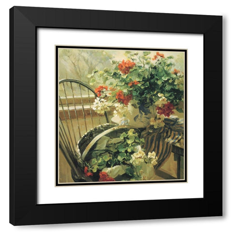 Chair Floral I Black Modern Wood Framed Art Print with Double Matting by Unknown