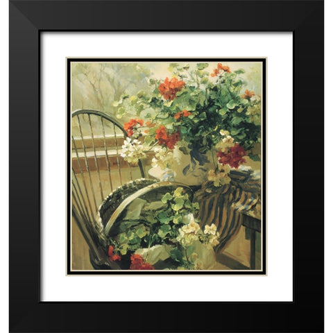 Chair Floral I Black Modern Wood Framed Art Print with Double Matting by Unknown