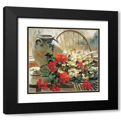 Chair Floral II Black Modern Wood Framed Art Print with Double Matting by Unknown
