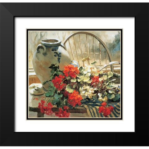Chair Floral II Black Modern Wood Framed Art Print with Double Matting by Unknown