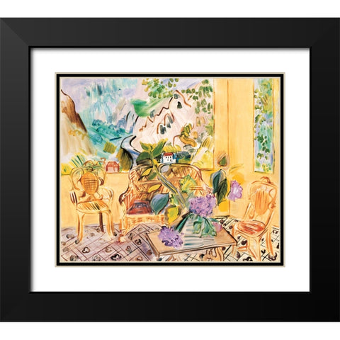 Yellow Room Black Modern Wood Framed Art Print with Double Matting by Unknown