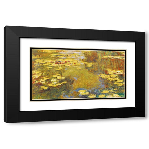 Water Lilys Black Modern Wood Framed Art Print with Double Matting by Unknown