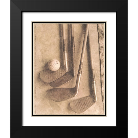 Sepia Golf Black Modern Wood Framed Art Print with Double Matting by Unknown