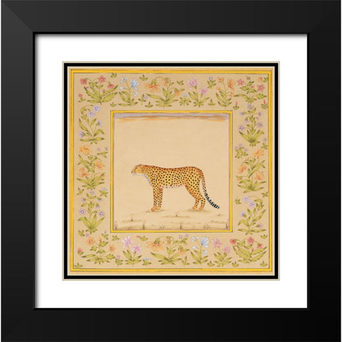 Leopard Black Modern Wood Framed Art Print with Double Matting by Unknown
