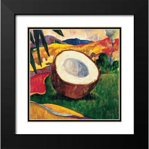 Coconut Black Modern Wood Framed Art Print with Double Matting by Unknown