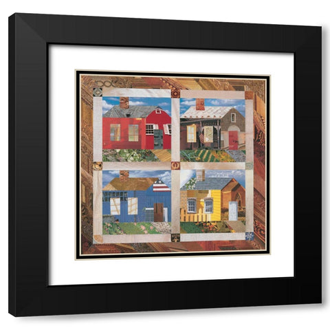 Tapestry of Homes Black Modern Wood Framed Art Print with Double Matting by Unknown