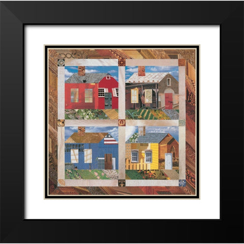Tapestry of Homes Black Modern Wood Framed Art Print with Double Matting by Unknown
