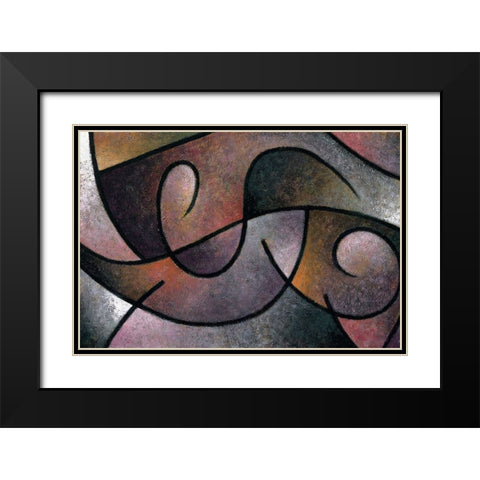 Ying Yang Black Modern Wood Framed Art Print with Double Matting by Unknown
