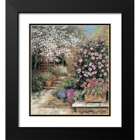 Garden Paradise Black Modern Wood Framed Art Print with Double Matting by Unknown