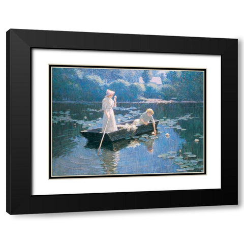 On the Lake Black Modern Wood Framed Art Print with Double Matting by Unknown