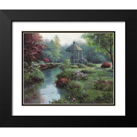 Gazebo Black Modern Wood Framed Art Print with Double Matting by Unknown