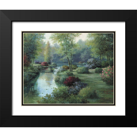 Small Bridge Black Modern Wood Framed Art Print with Double Matting by Unknown