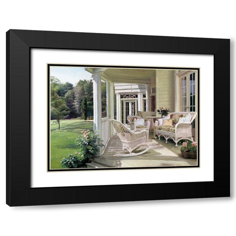 Porch Wicker Black Modern Wood Framed Art Print with Double Matting by Unknown