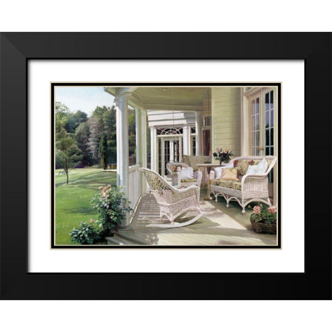 Porch Wicker Black Modern Wood Framed Art Print with Double Matting by Unknown