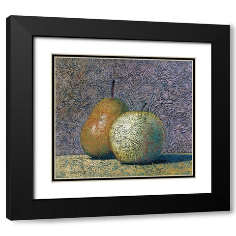 Gilded Fruit Black Modern Wood Framed Art Print with Double Matting by Unknown