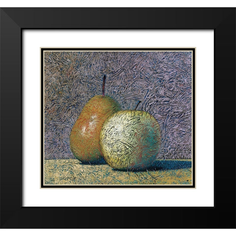 Gilded Fruit Black Modern Wood Framed Art Print with Double Matting by Unknown