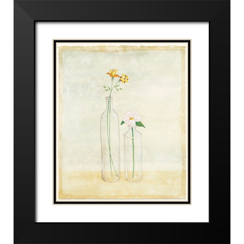 Bottles And Flowers I Black Modern Wood Framed Art Print with Double Matting by Unknown
